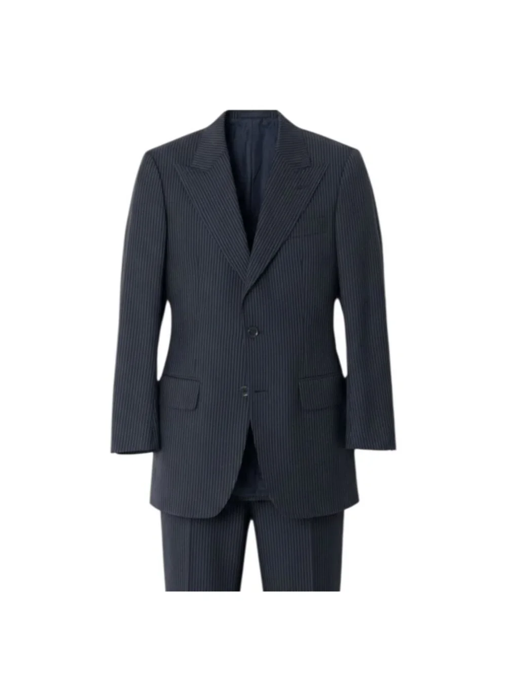 Gucci Tom Ford Era Peak Lapel Suit Set Tailored Jacket Trousers Stripe Gray